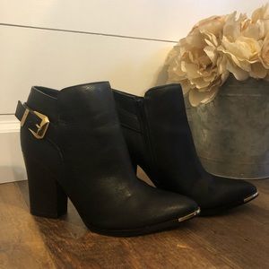 Guess Black Ankle Booties with Gold Details